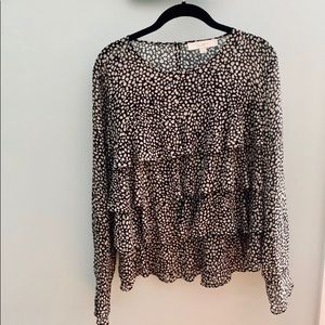 Foley black and white loft blouse